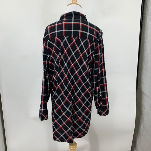 J Jill Shirt Womens Petite Large Multi Plaid Double Cloth Pearl Button Up Tunic - Picture 6 of 15